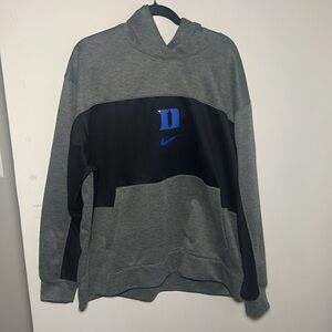 Nike dri-fit Duke University gray with black center check hoodie